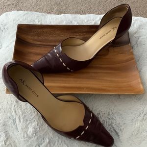 Anne Klein leather pumps- size 9 , maroon